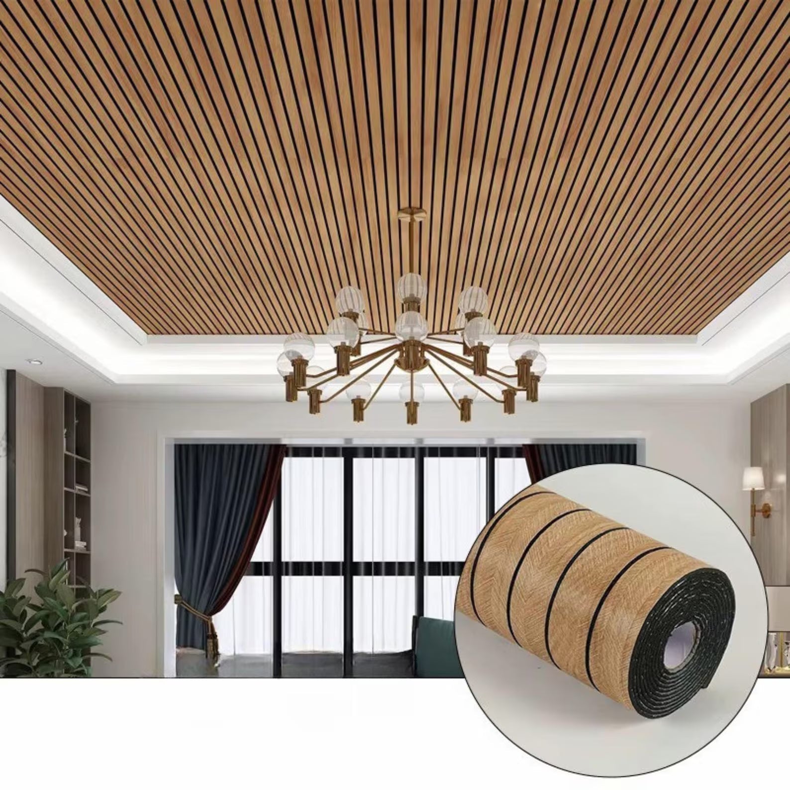 DOMMO™ Houten Latten Behang