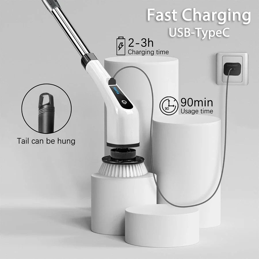 DOMMO™ Electric Spin Scrubber — 7 FREE Cleaning Heads + Free Shipping