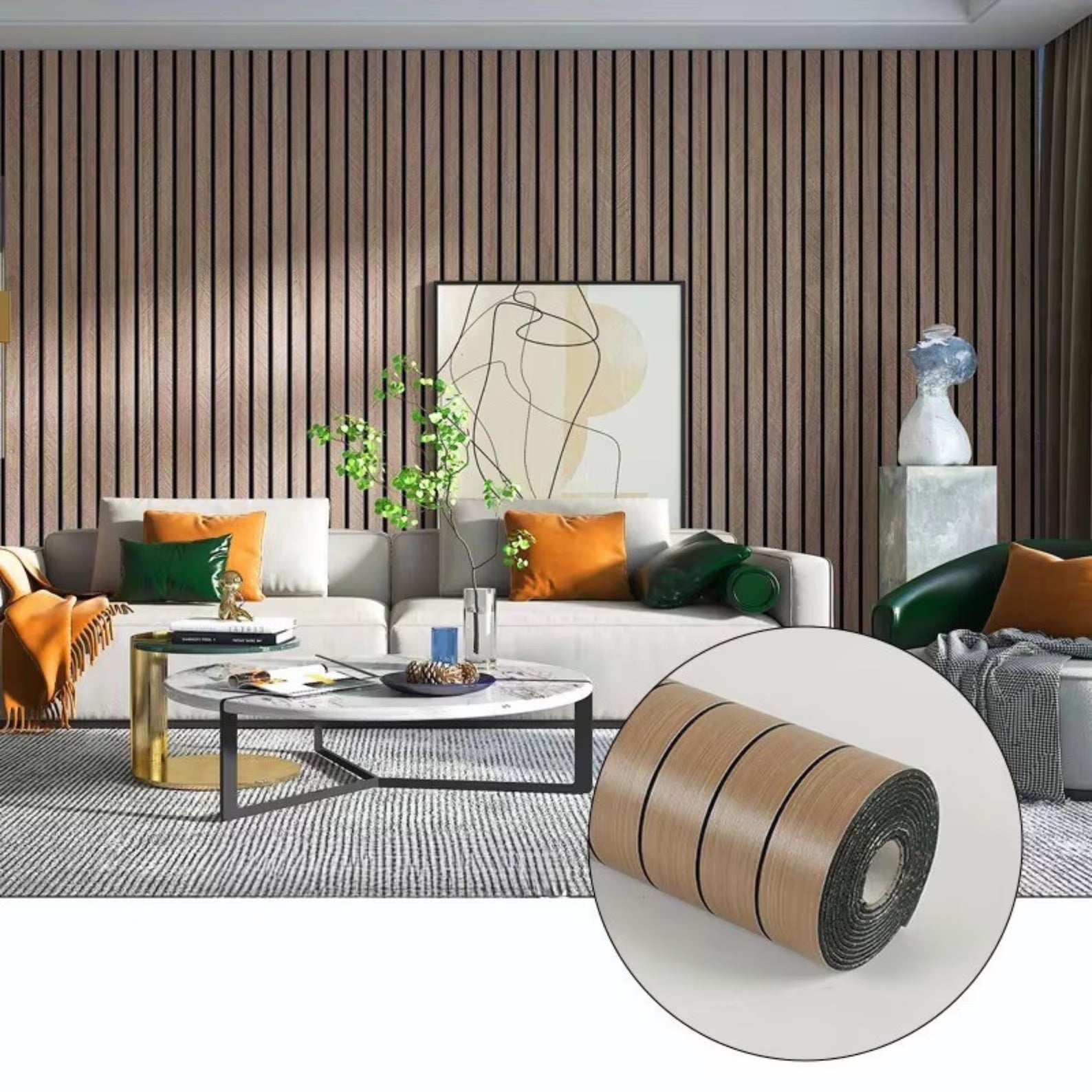 DOMMO™ Houten Latten Behang