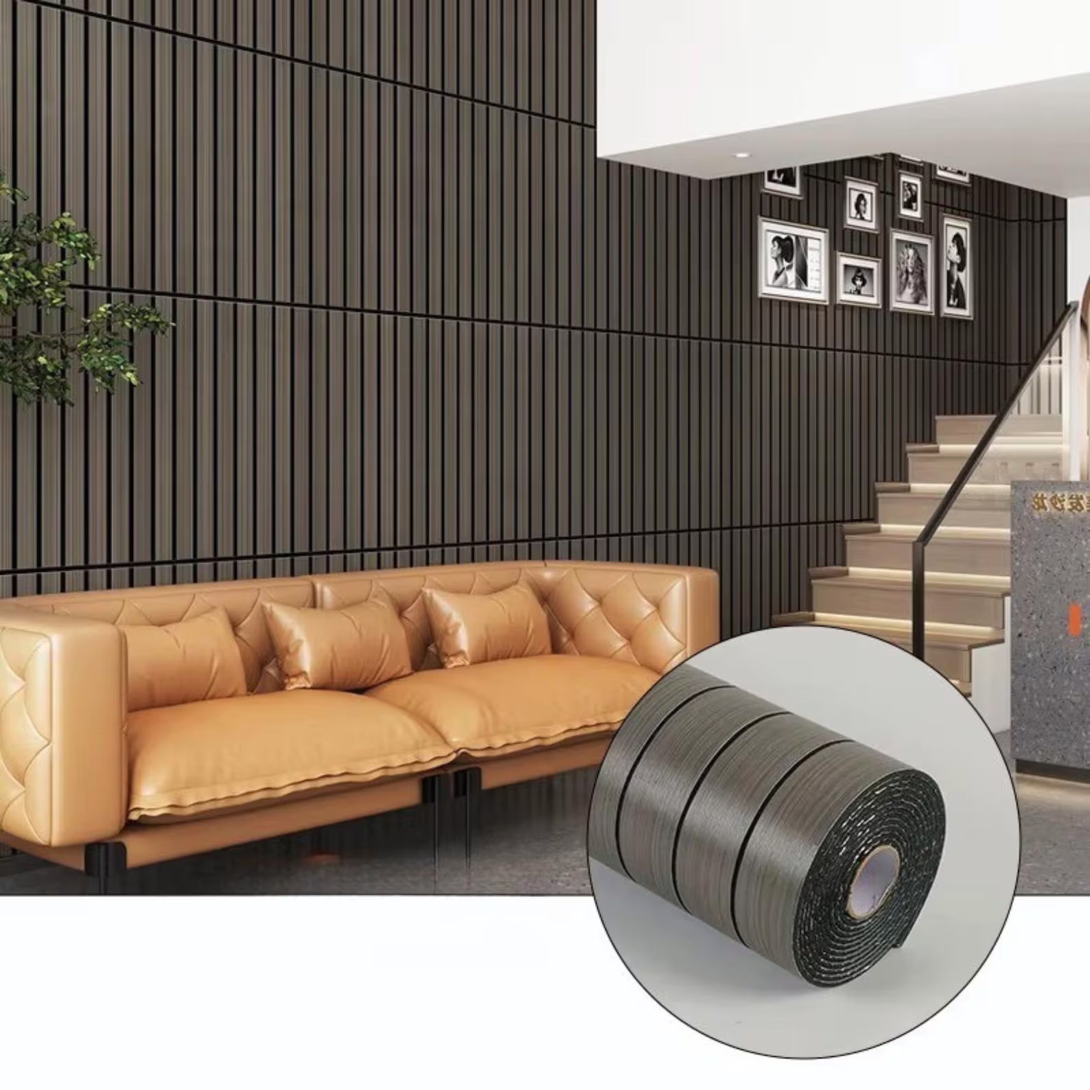 DOMMO™ Houten Latten Behang