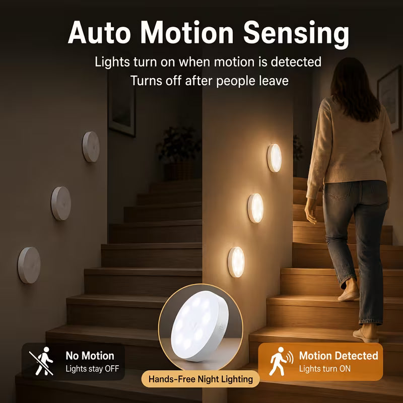 DOMMO™ MotionGlow — 3 oplaadbare bewegingssensorlampen