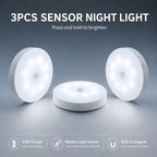 DOMMO™ MotionGlow — 3 oplaadbare bewegingssensorlampen